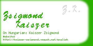 zsigmond kaiszer business card